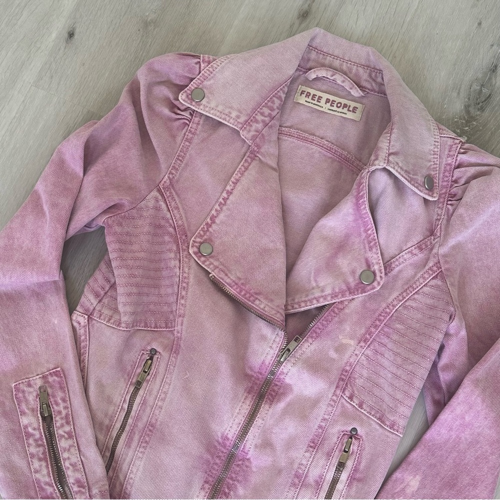 Free People Pink Women's Moto Jacket